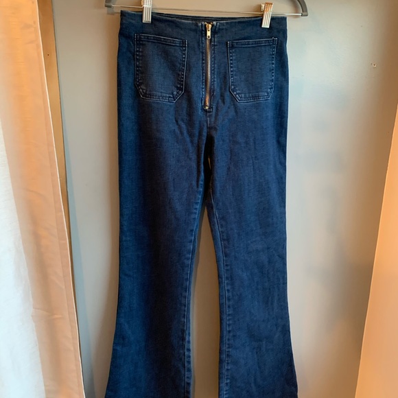 💙🧿 Flared Denim Jeans with Front Zipper 🧿💙 - Picture 3 of 8